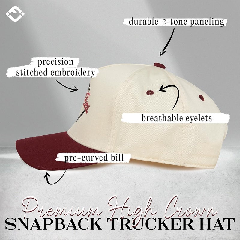 Funky Junque Vintage Canvas Snapback Hat - Adjustable 2 Tone Cap for Men Women - Put It On My, Cowboy, Girl Dad, Funny - Image 3